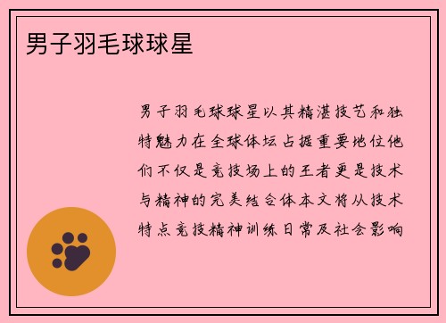 男子羽毛球球星